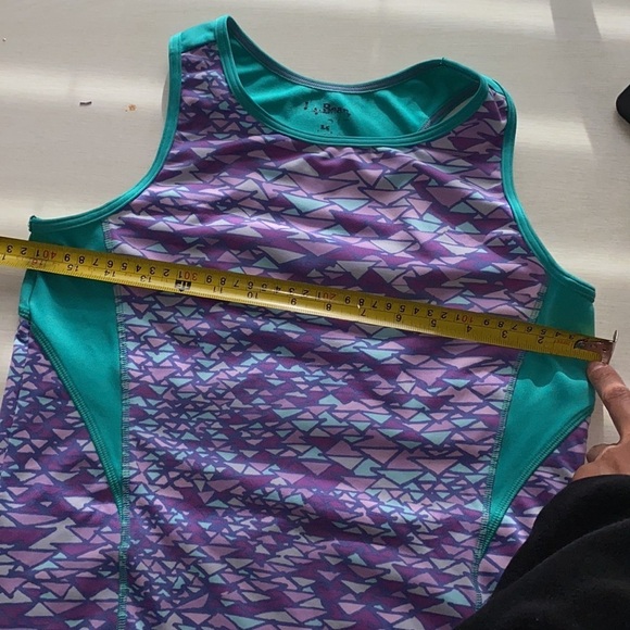 LL Bean Green & Purple Workout Tank - Picture 6 of 7